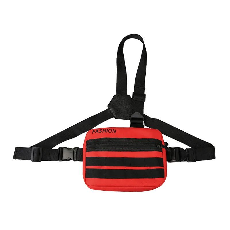 

Chest Solid Color Bag Unisex Trend Tactical Package Sports Running Bag Nylon Male Short Trip Bags Belt Pack Men Vest Backpack