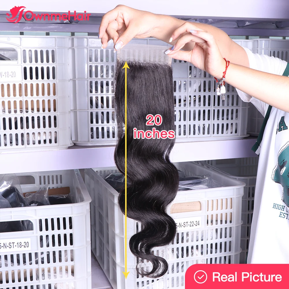 

Peruvian Human Hair Body Wave Closure 4x4 Lace Closure Only Swiss Lace Frontal Closure Natural Color Pre Plucked 10"-24"