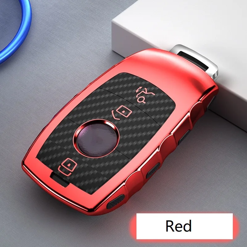 

TPU+Carbon fiber grain Key Cover Case Remote Key Cover Shell For Mercedes Benz E Class W213 E200 E260 E300 E320