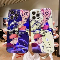 anime jujutsu kaisen itadori yuji fushiguro megumi phone case for iphone 13 12 11 pro xs max se2 7 8 plus xr blu ray soft cover