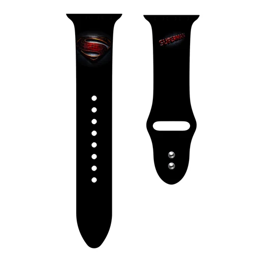 superman Силиконовый ремешок для Apple watch band 5, 4, 44 мм, 40 мм, рождественский подарок, мягкий наручный ремень с цветочным принтом, ремешок для часов iWatch 3, 2, 38 мм, 42 мм - Цвет ремешка: superman