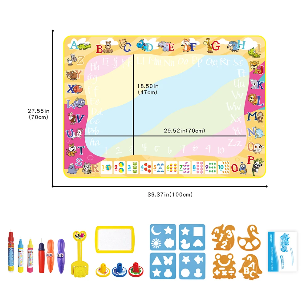 Детский волшебный водный коврик и Флуоресцентные Ручки многоразовый для