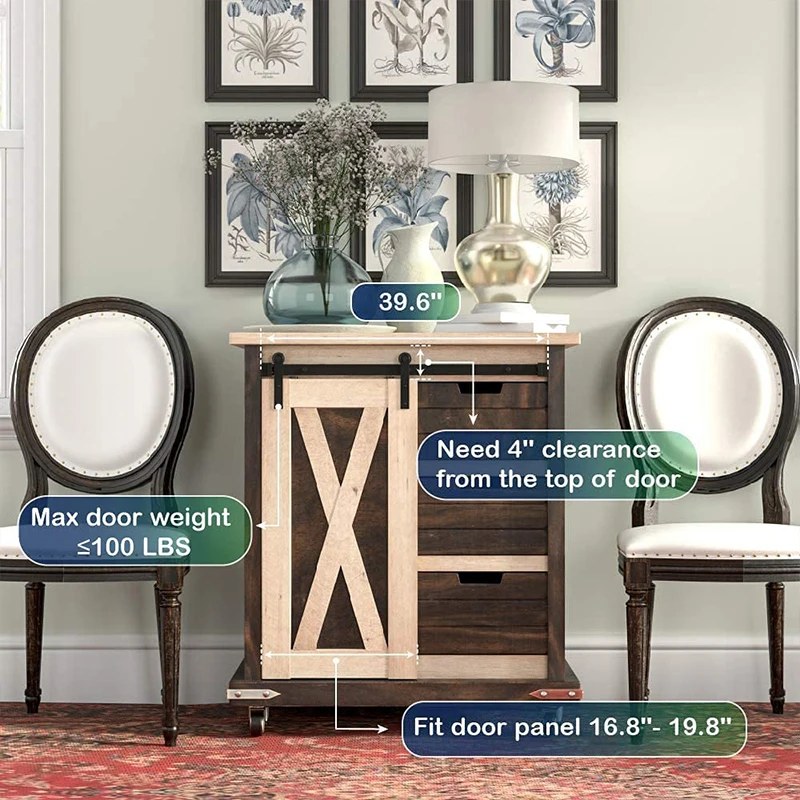 I-образная вешалка супер мини дверь сарая набор оборудования двойная скользящая