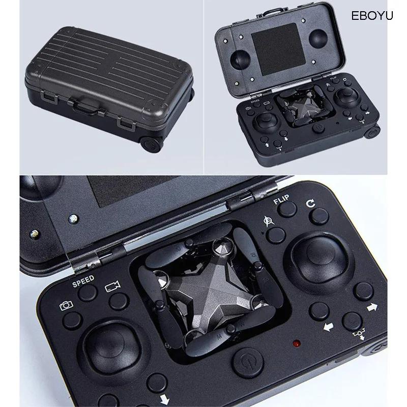 EBOYU DH120 2,4 г 4CH 0.3MP wifi FPV камера портативный Дрон RC Квадрокоптер чемодан стиль мини радиоуправляемое НЛО Карманный Дрон для детей RTF