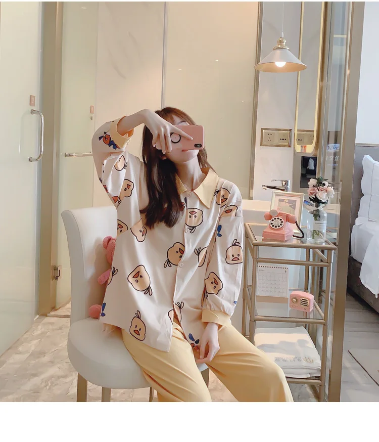 Пижама для беременных, милый пижамный комплект, женская одежда для сна для беременных, женская пижама, комплект, Послеродовая пижама из хлопка, Прямая поставка