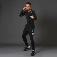 3pcs mens sports suits gym clothes trainning running compression socks fitness set workout jogging suits quick dry tracksuits