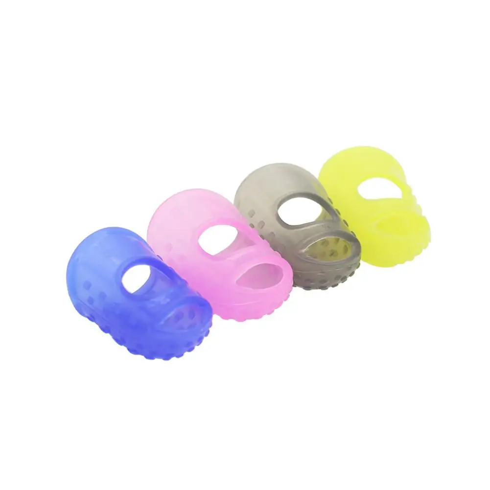 

4Pcs Flexible Fingertip Protectors Left Hand Against the Press Sore Finger Ballad Silicone Guitar Accessories Random Color