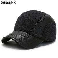 xdanqinx novelty mens winter warm baseball caps thicken warm ear protectors cold proof earmuffs hats for men bone snapback cap