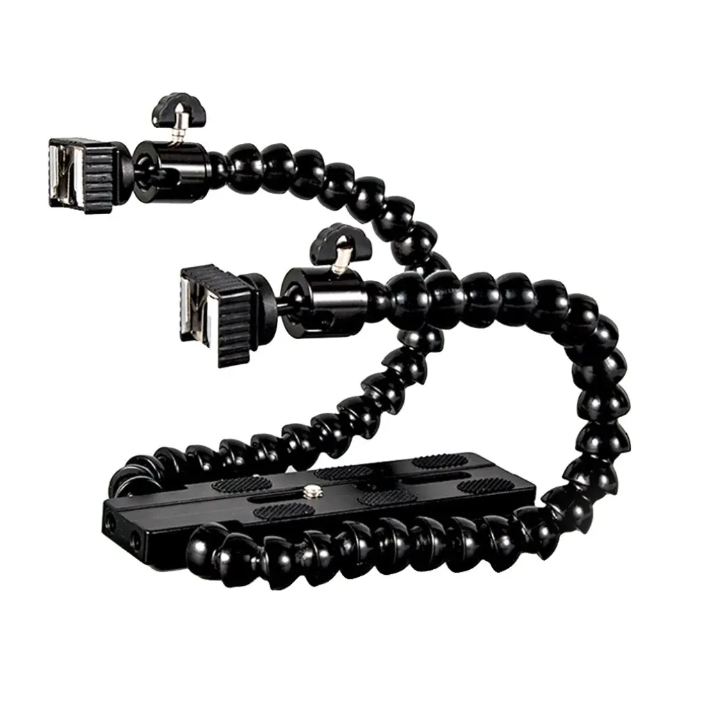 Гибкий двойной кронштейн для вспышки камеры держатель два крепление горячего