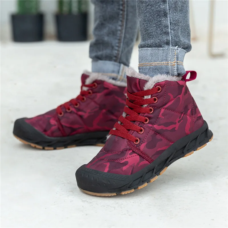 Зимние детские ботинки теплая зимняя обувь для мальчиков камуфляжные Модные