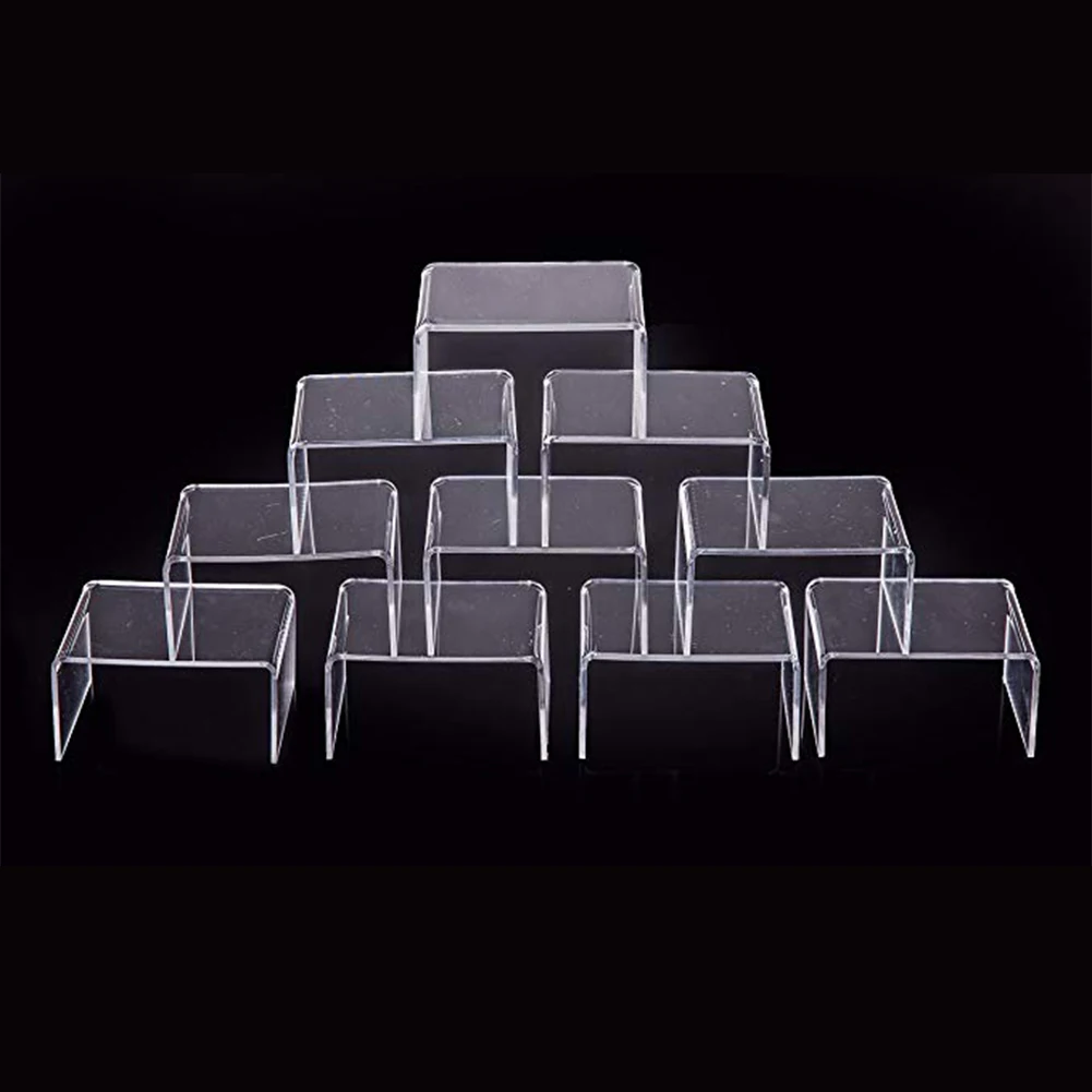 

10pcs Transparent Acrylic Display Stand Jewelry Display Stand Toy Collection Rack Store Marketing Products Display Acrylic Stand