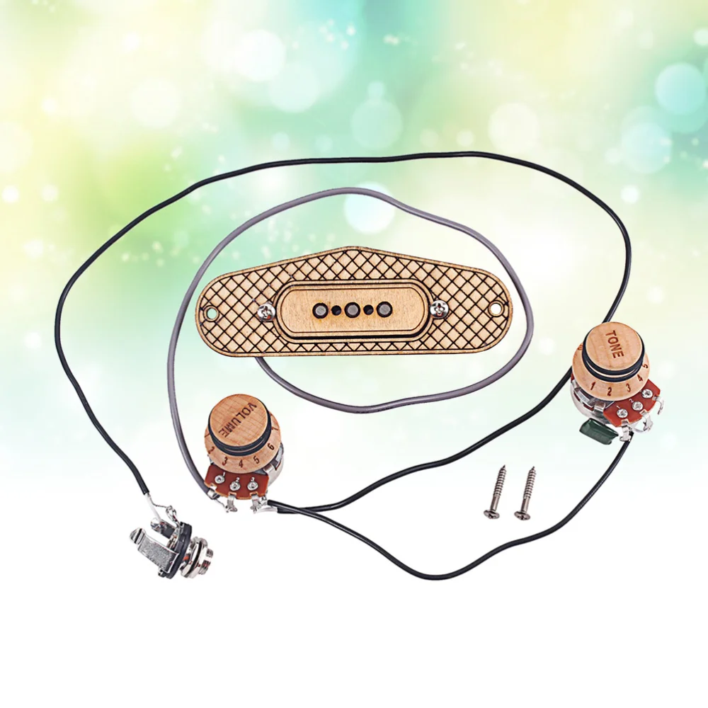 

3 Strings Professional Instruments Guitar Transducer Metal Pre-Wired Amplifier Piezo Pickup Guitar Accessory (Beige)