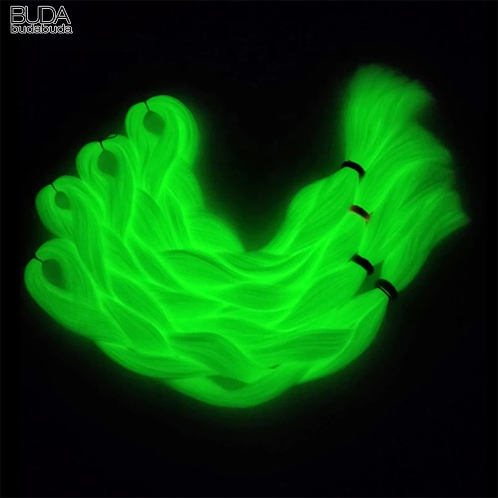 Блестящие волосы 24-дюймовая коробка для вязания крючком плетеные светящиеся в