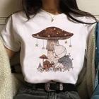 Женская блузка в стиле Харадзюку, с принтом грибов