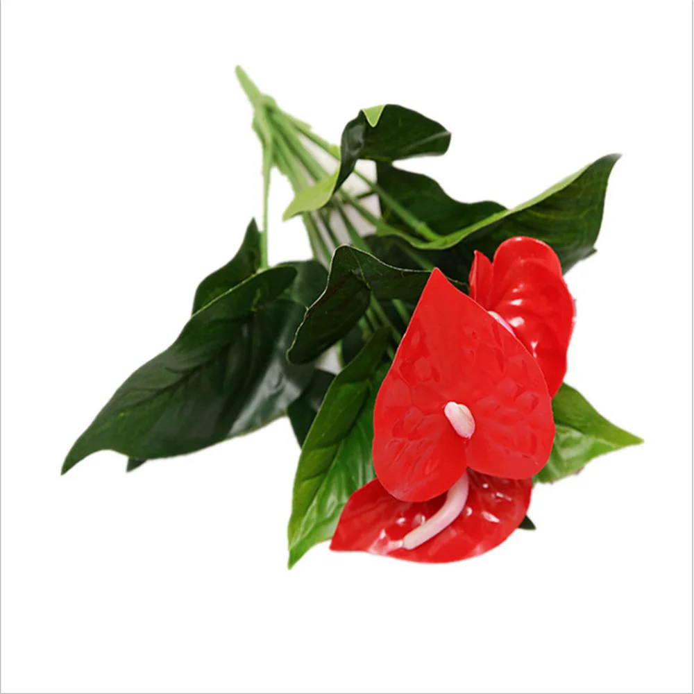 

32cm Long Anthurium Simulation Plant Wedding Parlor Hotel Garden Office Party Photography Decoration DIY Valentine Christmas
