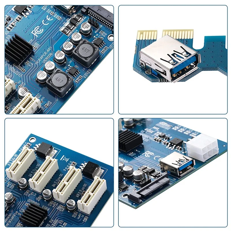 Pci-E 1X To 4-Port Pci Express слот адаптер карта Usb3.0 преобразователь Расширенный M2