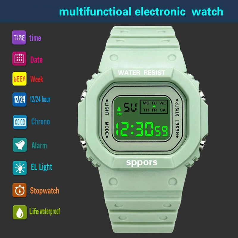 Новинка 2020 многофункциональные электронные спортивные женские часы