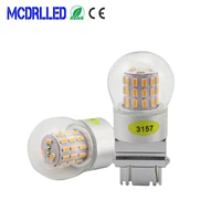 mcdrlled auto led bulb 4w t25 3157 3156 p277w for car brake reverse light 12v lamp turn signal yellow white