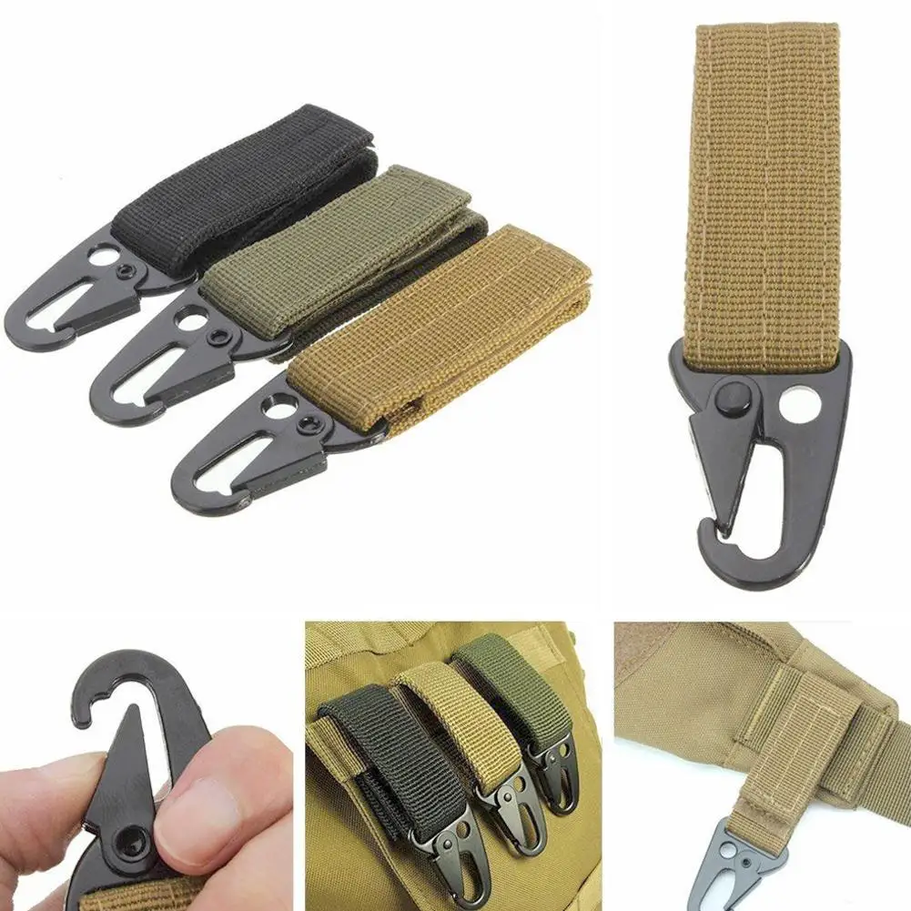 

Outdoor Tactical Nylon Webbing Hanging Buckle Multifunctional Olecranon Keychain Hook Buckle Carabiner Belt Multi-Purpose