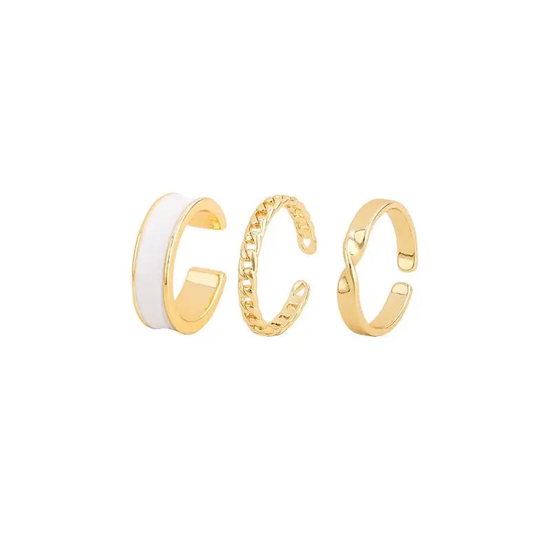 

2020 New Gothic Style Three Piece Opening Rings For Woman Fashion Korean Jewelry European and American Wedding Party Sexy Ring