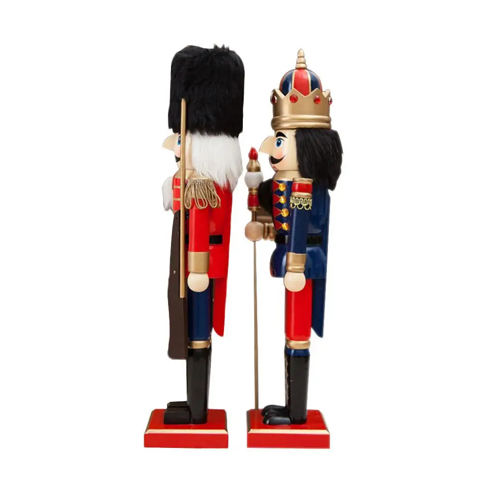 

Christmas Wooden Crafts 38CM Nutcracker Soldier Shape Puppet Christmas Gift Decoration