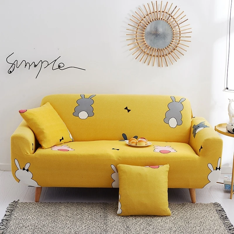 1 шт. напечатанный эластичный чехол для дивана из полиэстера и спандекса мягкий