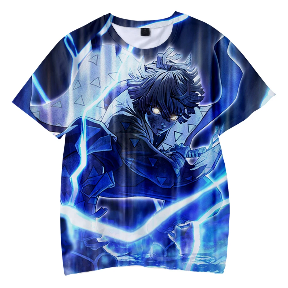 

Футболка для мальчиков и девочек, Повседневная футболка с 3D-принтом в стиле Харадзюку, с изображением призрака, рассекающего демонов, модна...
