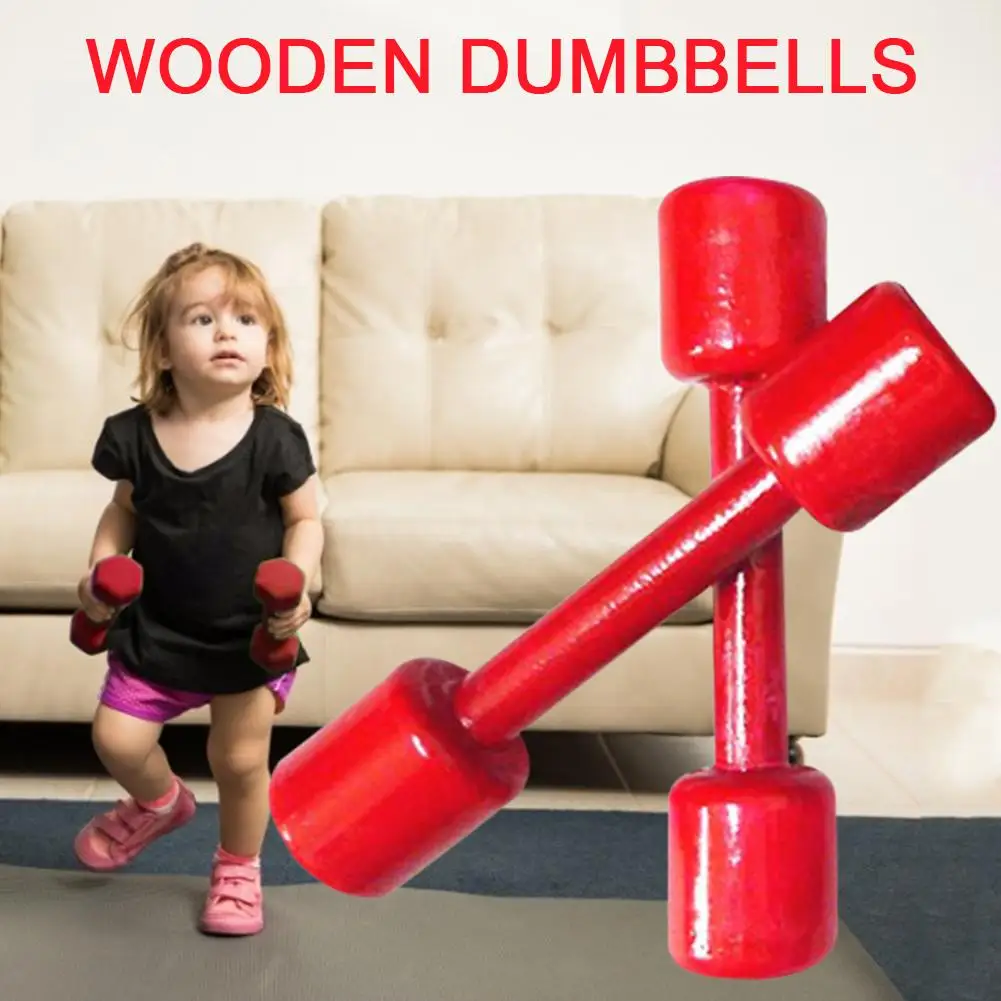 2 шт деревянные гантели для фитнеса Спортивное снаряжение тренировки прочные