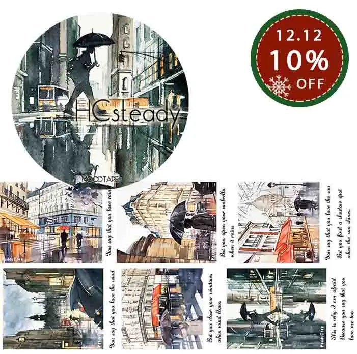 Moodtape васи лента дождь и туман Скрапбукинг альбом diy украшения ручной работы Маскировочные наклейки лента бумага