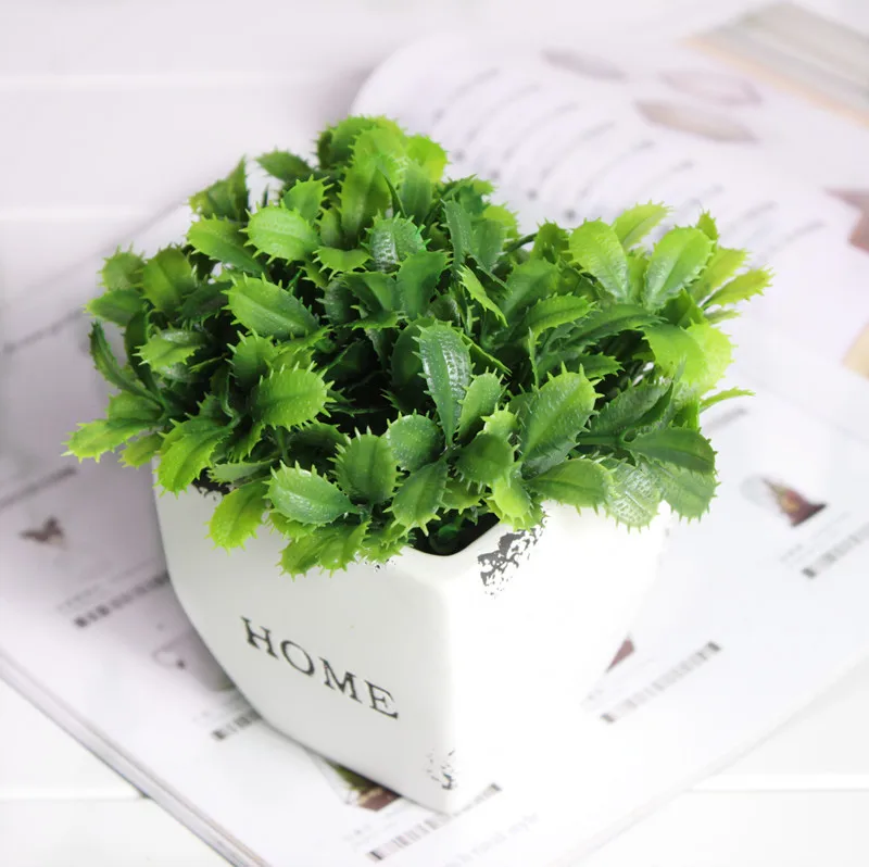 18 см 6 шт. Пластик суккулентные растения тропические искусственный кактус Green Thorn цветок поддельные пустынное растение для дома лист для отделки стен