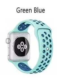 Ремешок для apple watch 42 мм 38 мм 40 мм 44 мм резиновый спортивный ремешок для iwatch 4 3 2 1 серия 5 - Цвет ремешка: green blue