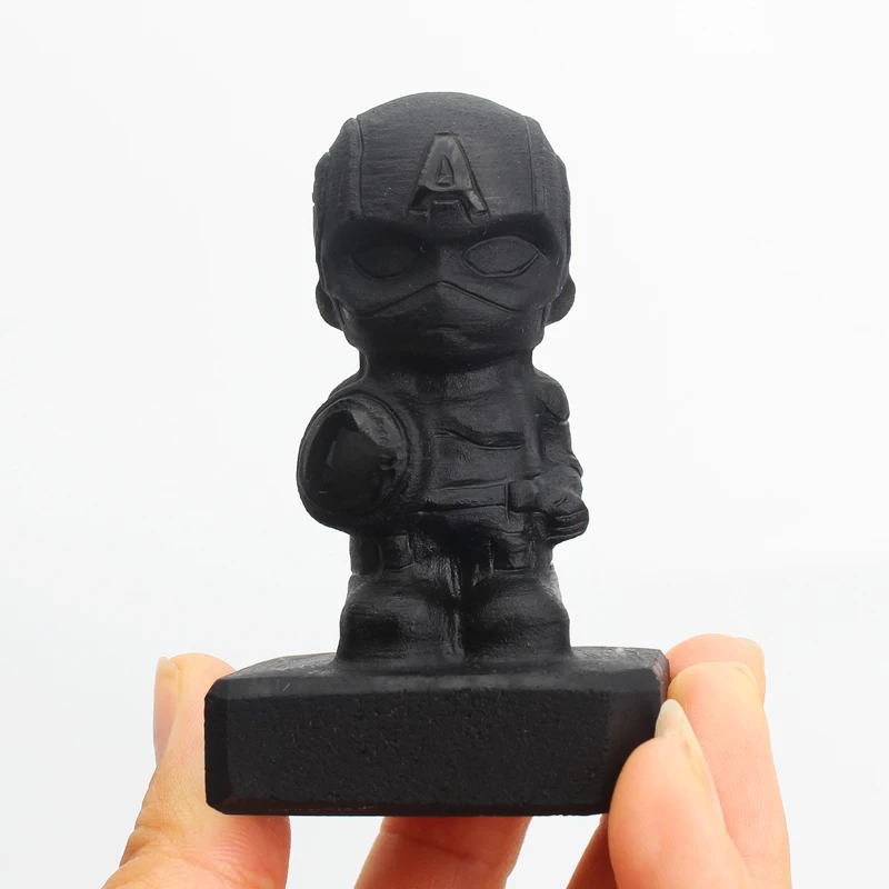 Природный кристалл обсидиан Captain America моделирование лечебное домашнее украшение