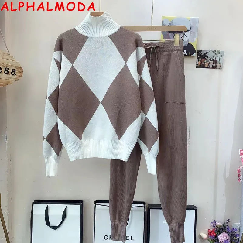 Женский комплект из 2 предметов ALPHALMODA зимний модный джемпер с высоким воротником