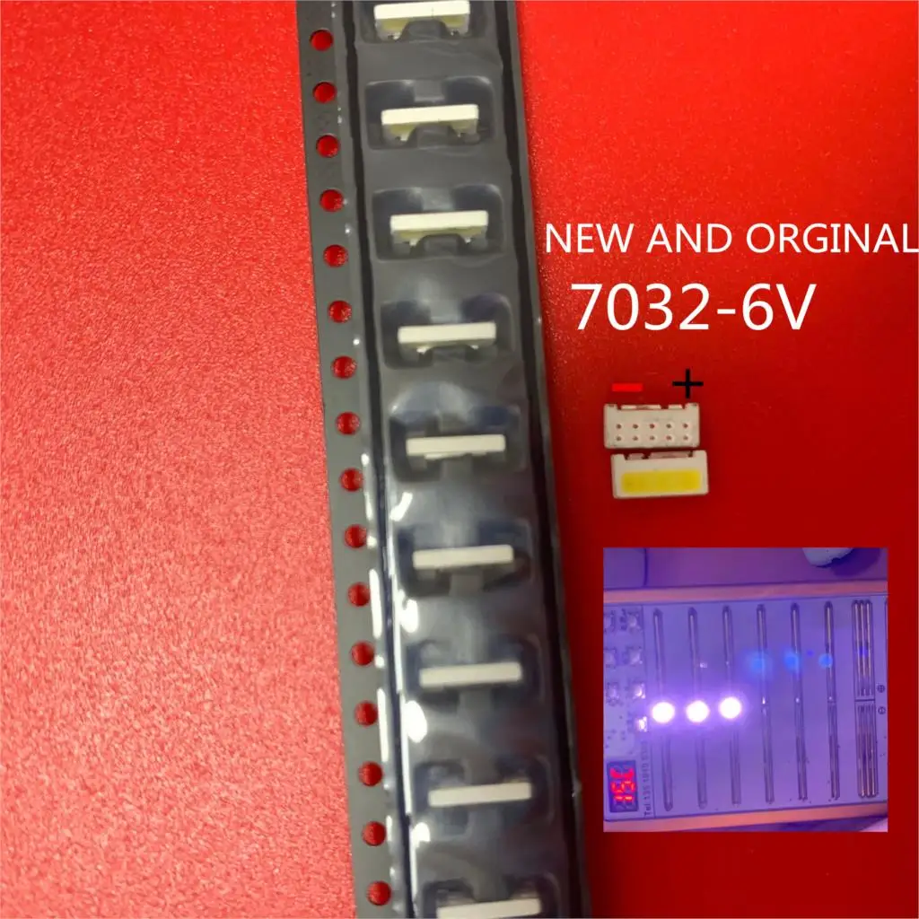 Светодиодная подсветка для телевизора 50 шт./лот Edge SMD 7032 6 В 1 Вт мА холодный белый