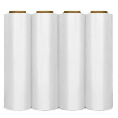 

18 дюймов x 1500 дюймов 80GA 4 рулона для обертывания поддонов, стрейч-пленка, ручная термоусадочная пленка, самоклеящаяся