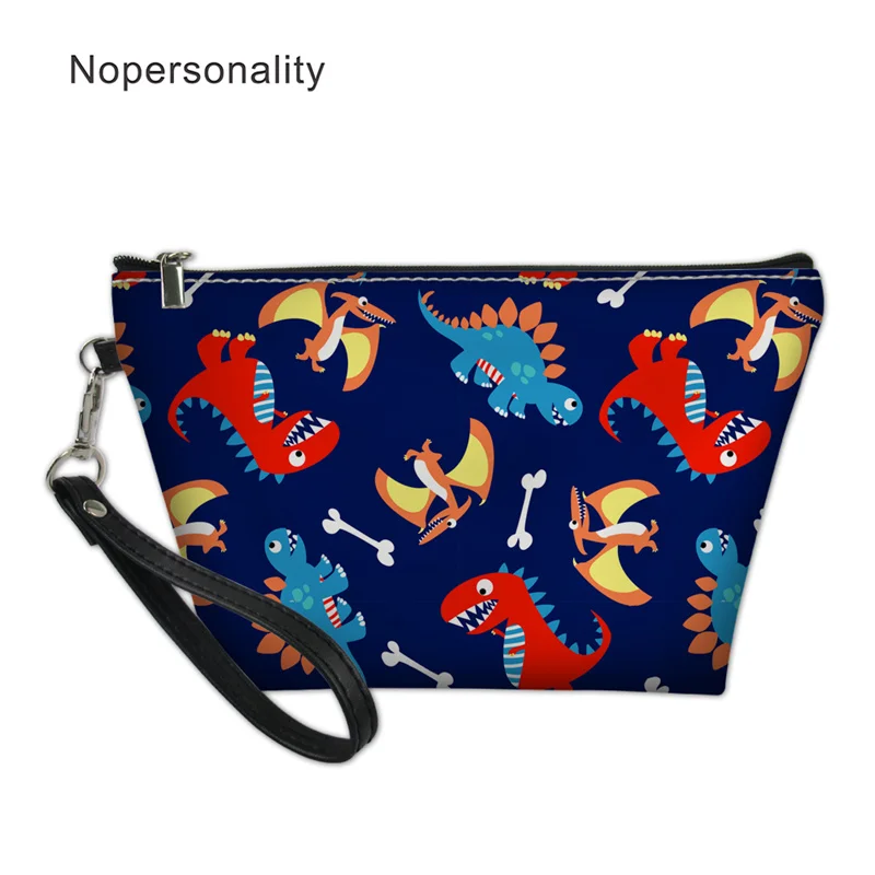 

Милая портативная косметичка Nopersonality с мультяшным динозавром, женская Стильная косметичка, женская косметичка