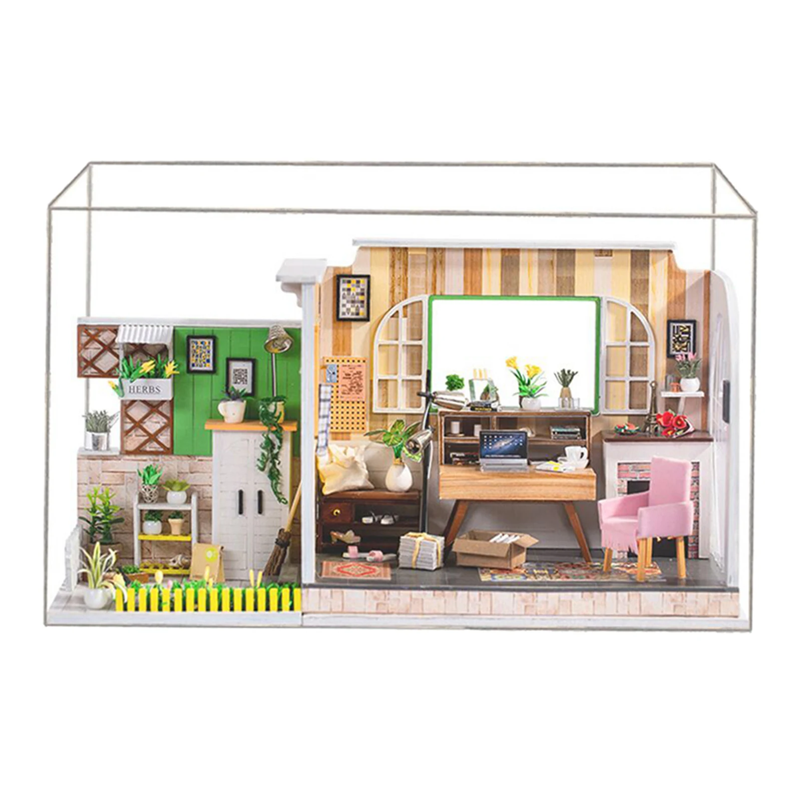

DIY 3D Wooden Miniature Dollhouse Build Your own Crafting Kit with Real LED Lights, Educational STEM Hobby Project for Kids