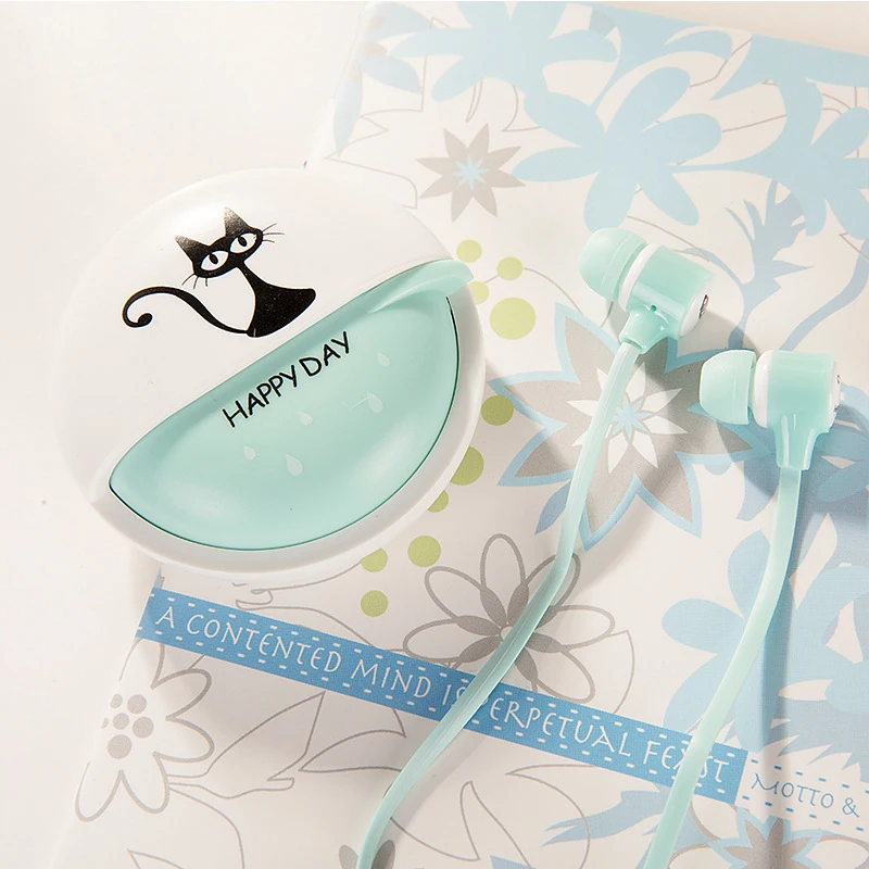 Мультяшные наушники-вкладыши проводные наушники спортивные для бега музыка