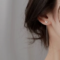 new korean heart long tassel drop earrings fashion simple hanging piercing earrings women party wedding jewelry gift
