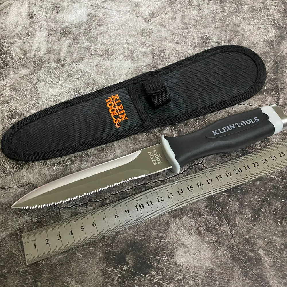 

Camping fixed Blade Professional Tool Knife 5CR15MOV Steel , Rubber Handle Survival Utility EDC Fixed Blade Knife nylon Sheath