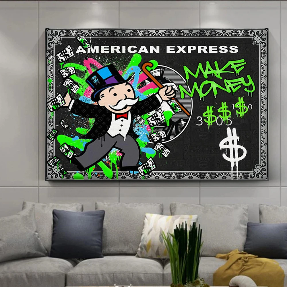 Alec граффити Монополия миллионер деньги улица искусство холст печать живопись