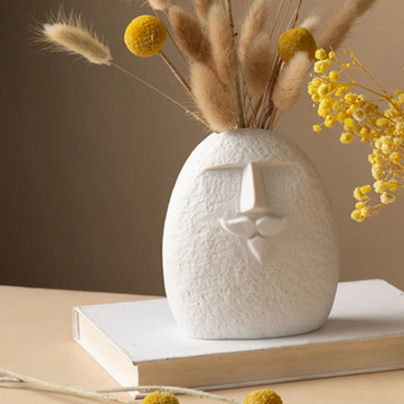 Creativity Ceramic Dried Flower Vase Nordic Home Decoration Accessories Face Funny Vases Living Room Decor Abstract Gift | Дом и сад