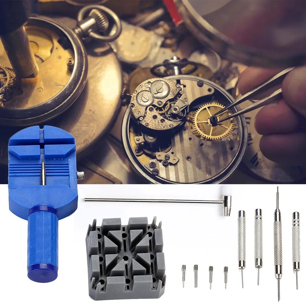 11 шт. набор инструментов для ремонта часов портативный ремешок инструмент