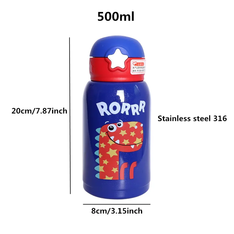 500 мл 316 нержавеющая сталь детская Вакуумная бутылка для воды в портативном