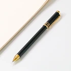 Ручка-роллер, металлическая, 0,5 мм, с золотым зажимом, черные чернила, подпись в офисе