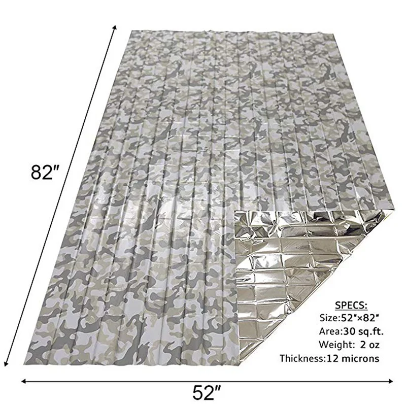 

Многоразовое тепловое ветрозащитное портативное одеяло от солнца, складное легкое водонепроницаемое пончо, коврик для кемпинга и выживани...