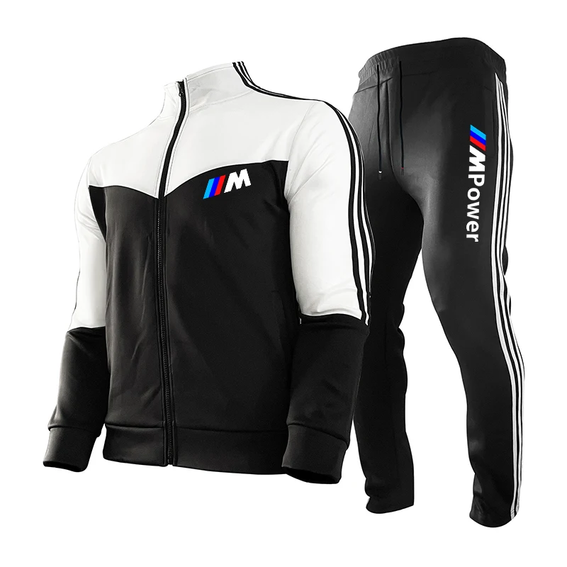 

Autumn And Winter New Fashion Men's Two-Piece Suit + Fashion Color Matching Fitness Sportswear Autumn And Winter Men's Gym Suit