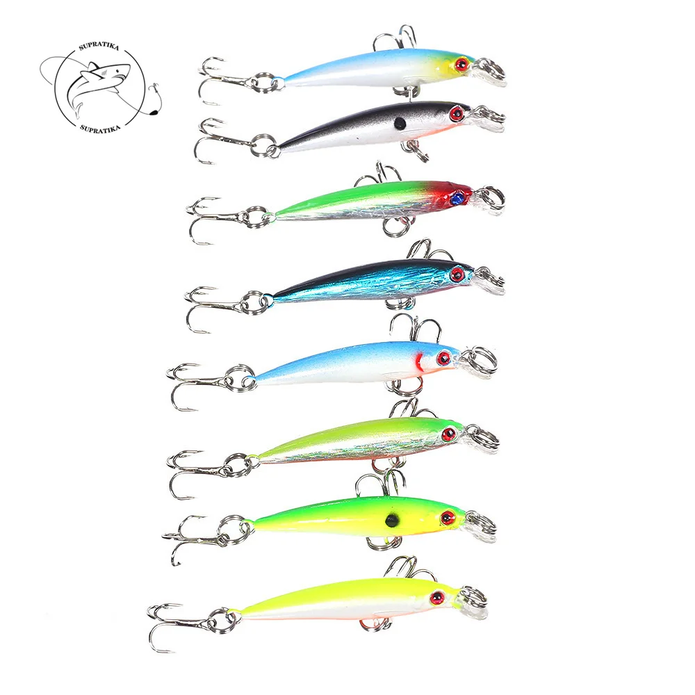 

Mini Minnow Hard Bait Wobbler Sea Fishing Lure 100mm/2g Crankbait 3D Eyes Artificial Plastic Saltwater Artificial Trolling Decoy