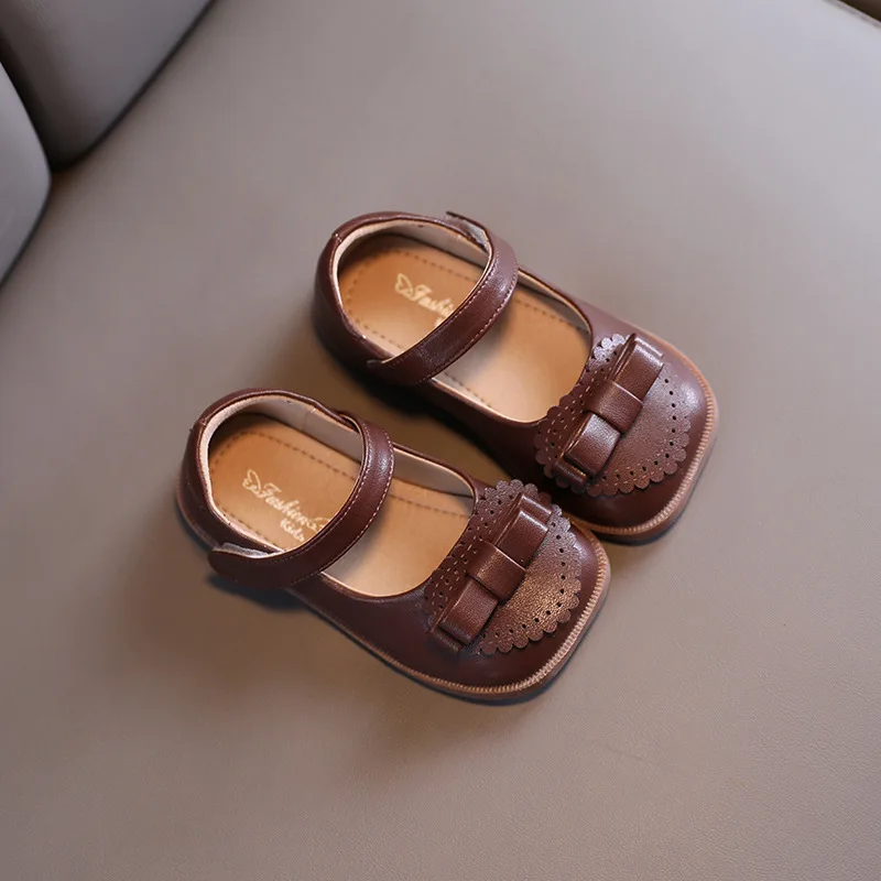 

Soft Leather Shoes Small Baby Sanadals 2021 Summer New Girl Princess Shoes with Bow First Walk Shoes for Kids Sneakers