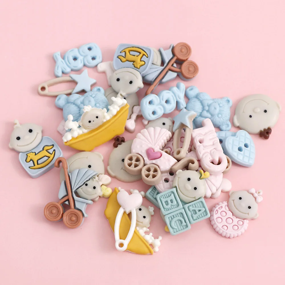 20 шт./компл. милые Kawaii украшение душевой кабины плоские пластмассовые Кабошон DIY Скрапбукинг полимерные кабошоны аксессуары детский бант для волос